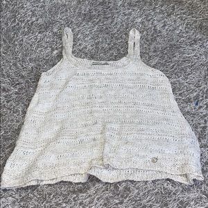 Abercrombie Kids white and gold knit sweater tank top
